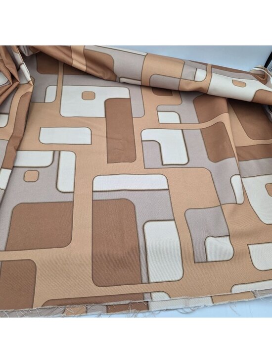 Unbranded Other - MCM Geometric Upholstery Fabric Neutral Tones Polyester 54" Wide 2.5 Yards